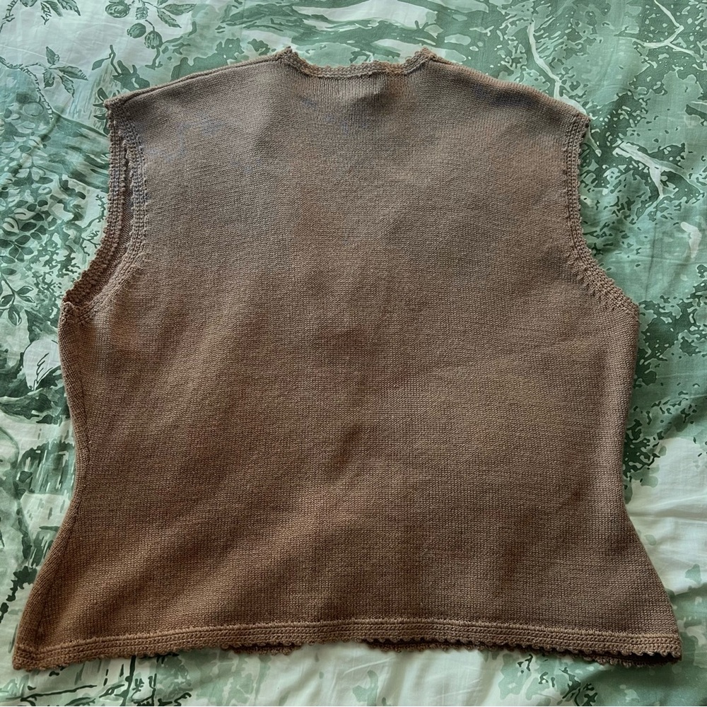 Vintage Koret Floral Embroidered Knit Sweater Vest - Picture 4 of 14